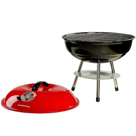 Portable Outdoor Charcoal Grill 13.25” Chrome Plated Enamel Coated Firebox New - Picture 3 of 5
